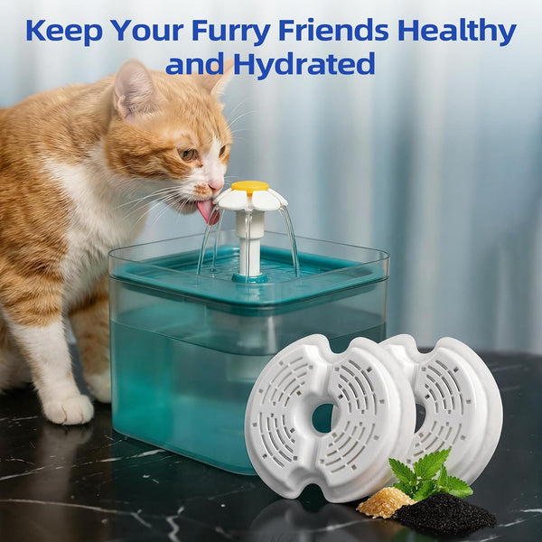 8Pack Cat Water Fountain Filters, Cat Fountain Filter for 67Oz/2L Pet Drinking Fountain Dog Water Dispenser, Pet Fountain Filter Replacement7