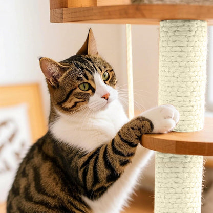 Sisal Rope for Cat Scratcher 1/4" 100 Ft Cat Tree Twine for Repairing Cat Scratching Post Replacement DIY Hemp Rope for Carpet Mat, Pet, and Crafts Gardening Home Decorating8