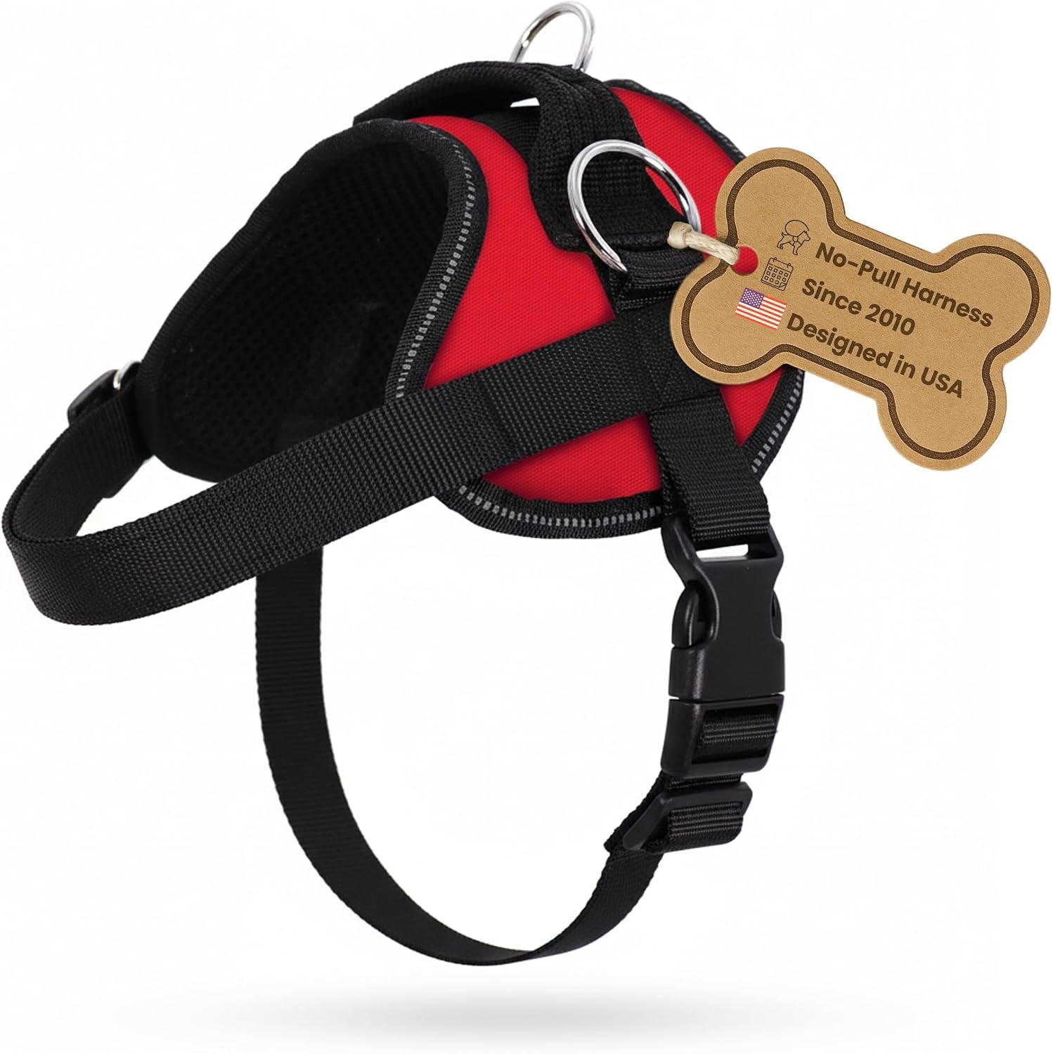bark-appeal-tan-plaid-no-pull-dog-harness-for-extra-small-to-small-sized-pets-adjustable-reflective-vest-with-3-leash-clips-for-added-control-easy-walks-training-small