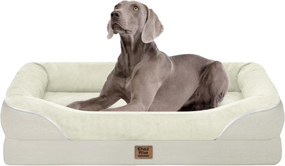 Chez Paw Waterproof Orthopedic XL Dog Bed for Large and Extra Large Dogs | Egg Crate Foam, 4-Sided Bolster Support, Waterproof Liner, Non-Slip Bottom, Machine Washable Cover, 42 X 30 Inch43
