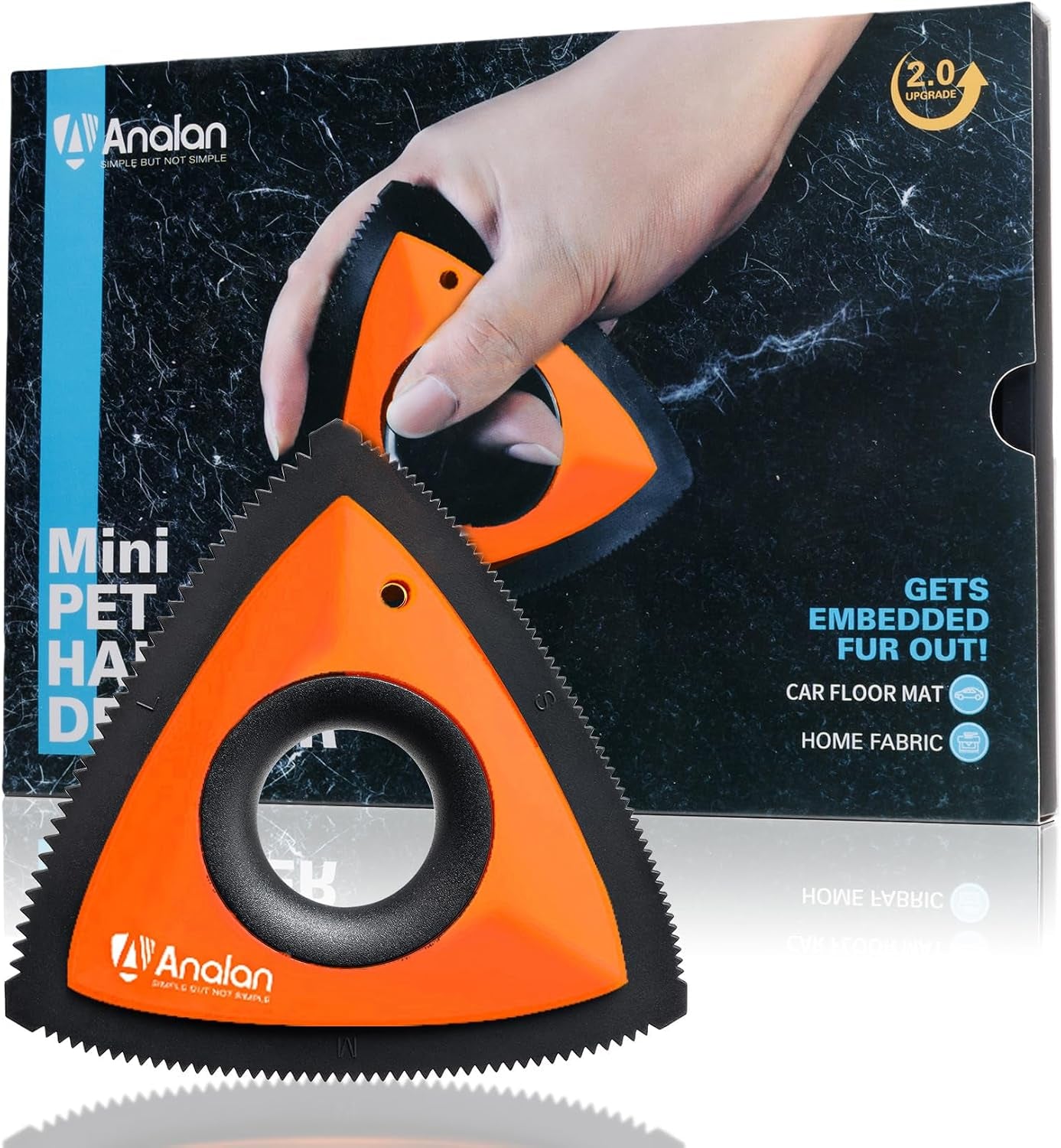 analan-mini-pet-hair-remover-for-car-detailing-dog-hair-tool-brushblack-deep-cleaning-reusable-rubber-gentle-on-fabrics-triangle-design-for-car-interiors-couch-rugs-carpet-mats-furniture