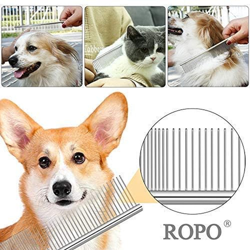 cwxzstm-pet-steel-combs-dog-cat-comb-tool-for-removing-matted-fur-pet-dematting-comb-with-rounded-teeth-and-non-slip-grip-handle-prevents-knots-and-mats-for-long-and-short-haired-pets-6-5in-7-4in