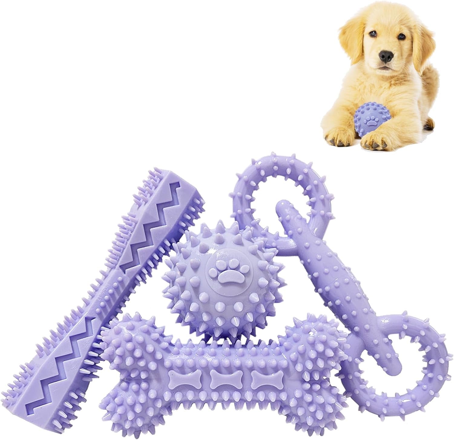 4-pack-puppy-teething-toys-chew-toys-for-0-6-month-puppies-blue-small-medium-dogs-durable-interactive-food-dispensing-bone-ball-donut-dog-boy