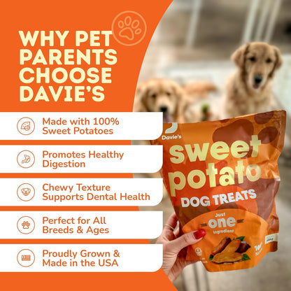 Davie'S Sweet Potato Dog Treats - Healthy, Natural Dog Chews, Low Fat, 1 Lb. Bag7