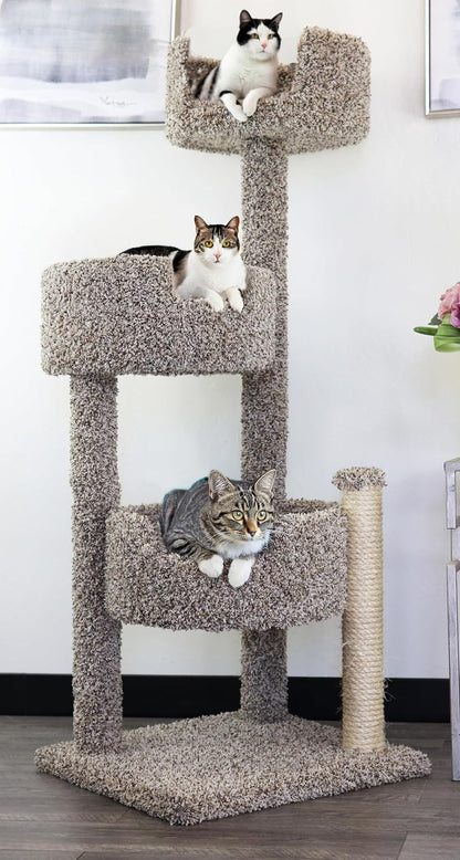 New Cat Condos Real Wood and Carpeted Cat Tree, Speckled1