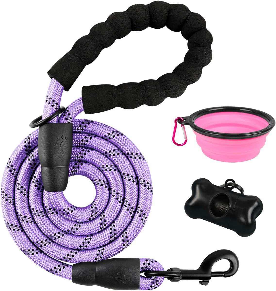 barkbay-dog-leashes-for-large-dogs-heavy-duty-dog-leash-4-5-6-ft-with-comfortable-padded-handle-and-highly-reflective-threads-for-medium-large-dogs-walking-training-running-5ft-1-2-pink