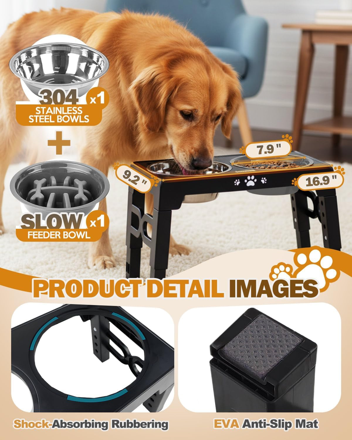 jovrun-elevated-dog-bowls-for-medium-large-size-dogs-non-slip-dog-feeder-with-1-stainless-steel-dishes-1-slow-feeder-bowl-5-heights-adjustable-raised-bowls-to-3-15-8-66-9-84-11-02-12-2