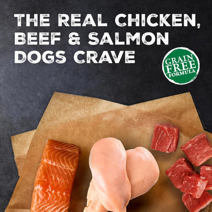 Blue Buffalo Wilderness Adult Wet Dog Food Variety Pack, Beef & Chicken Grill, 32G Protein, and Chicken & Salmon Grill, 35G Protein, Grain-Free & High-Protein, Natural, 12.5-Oz. Each (6 Cans)2