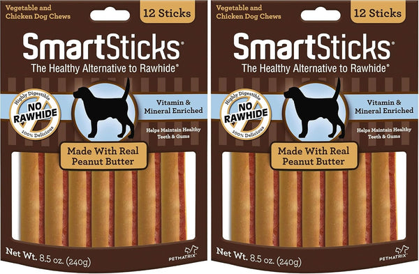 Smartbones Smartsticks Rawhide-Free Dog Treats, Peanut Butter, 12 Count | with Real Peanut Butter & Chicken, Easy to Digest Chew, Vitamin & Mineral Enriched, Supports Dental Health, for Small Dogs6
