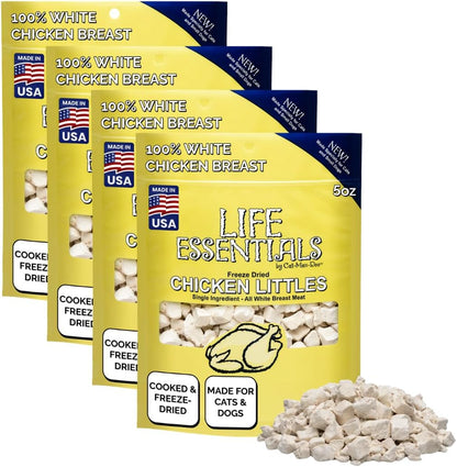 Life Essentials by Cat-Man-Doo | Chicken Littles - 5Oz Bag | Freeze Dried Chicken Cat & Dog Treats | Healthy, Single Ingredient, Training Treats, High Protein | Cooked, Diced & Freeze Dried, Healthy Chicken Cat Treats & Small Dog Treats, High Protein Pet Treats and Toppers, Made in USA7