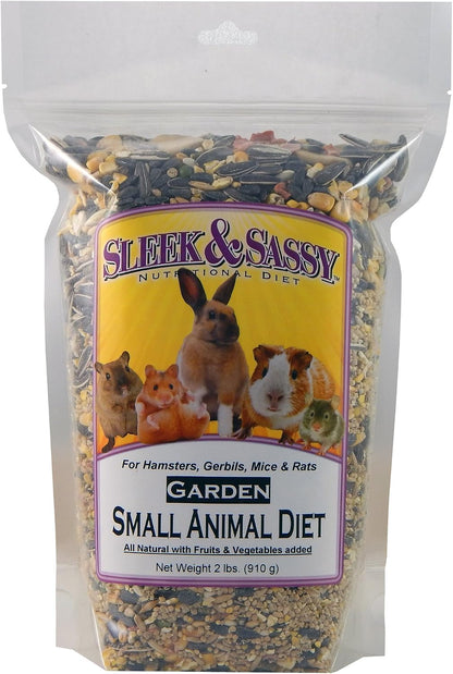 SLEEK & SASSY Garden Small Animal Food for Hamsters, Gerbils, Mice & Rats (2 Lbs.)2