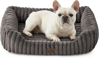 Orthopedic Dog Bed for Small Dogs & Cats - Washable Rectangle Pet Bed with Anti-Slip Bottom, Soft Calming Cat & Puppy Bed for Indoor Pets (25"X21"X6", Cream)12