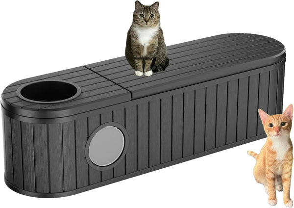 Cat Litter Box Enclosure for Multi-Cat Homes, Hidden Litter Box Furniture for Indoor, Kitty Cabinet with Bench, Easy to Clean, Versatile Design10