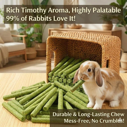 500G(≈92 Pcs) Natural Timothy & Alfalfa Hay Sticks - Dental Chew Treats for Rabbits, Guinea Pigs, Hamsters, Chinchillas, Healthy Teeth Grinding Snacks4