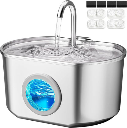 Cat Water Fountain Stainless Steel: 74Oz/2.2L Cat Fountain for Drinking | Pet Water Fountain inside - Automatic Dog Watering Dispenser Bowl - Pet Feeding & Watering Supplies12
