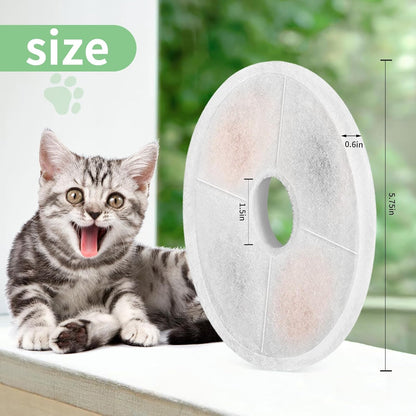 8 Pack Cat Water Fountain Replacement Filters Fit for 3L Flower Water Dispenser Automatic Pet Dog Cat Fountain Filter3