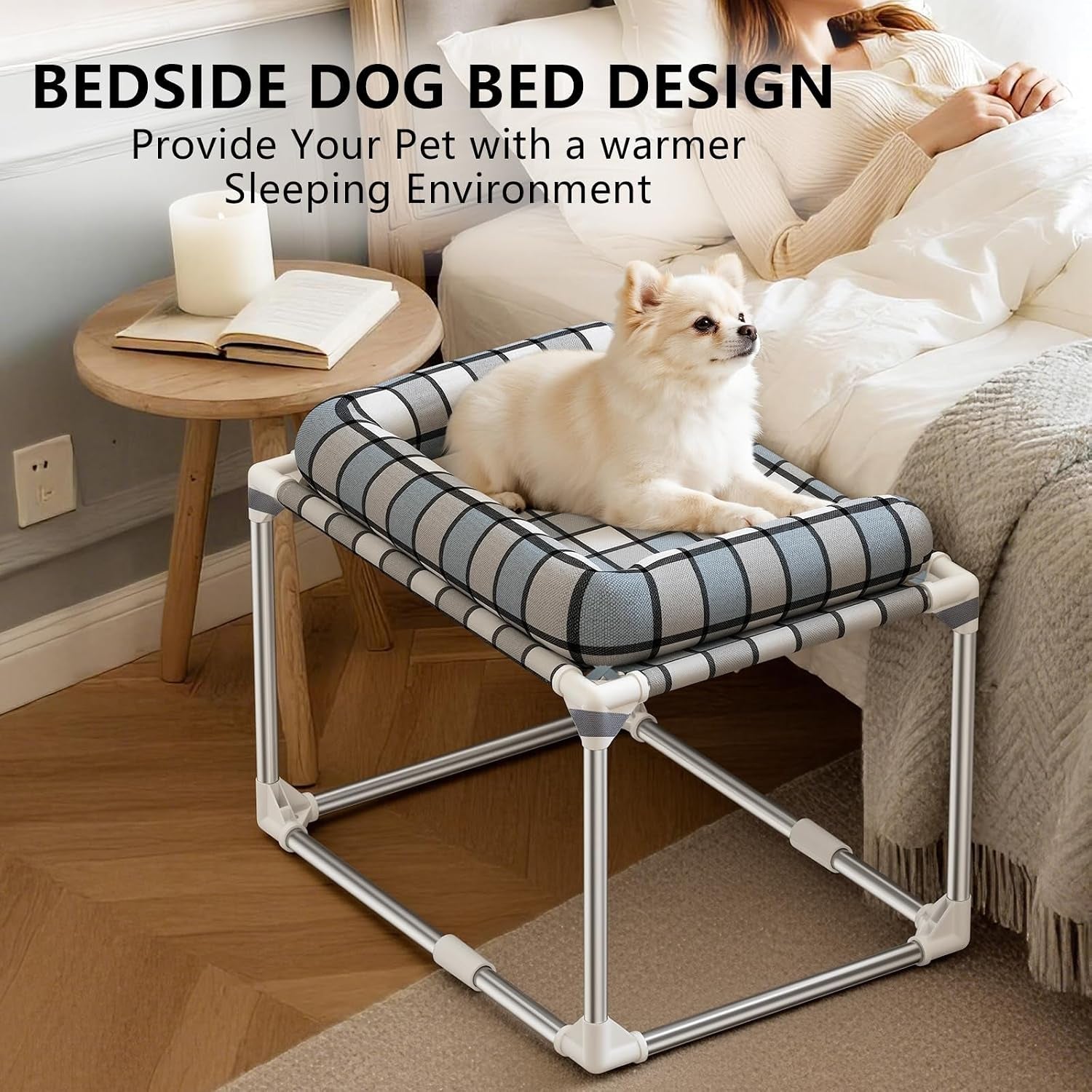 bedside-cosleeper-dog-bed-with-bloster-height-elevated-pillow-bed-dog-extension-attached-to-human-bed-for-dog-cat-window-perch-bedside-lounge-elevated-stainless-steel-anti-slip-feet