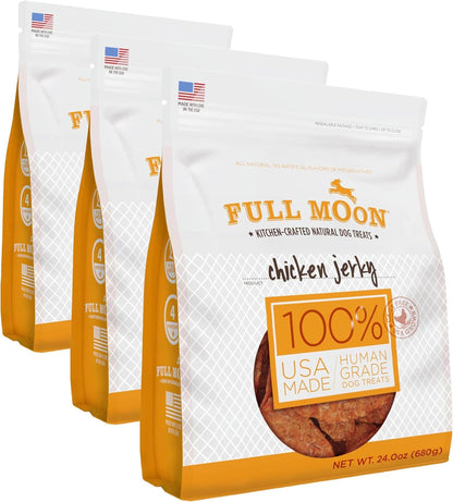 Full Moon Chicken Jerky Healthy All Natural Dog Treats Human Grade Made in USA Grain Free, 1.5 Pound (Pack of 1)11