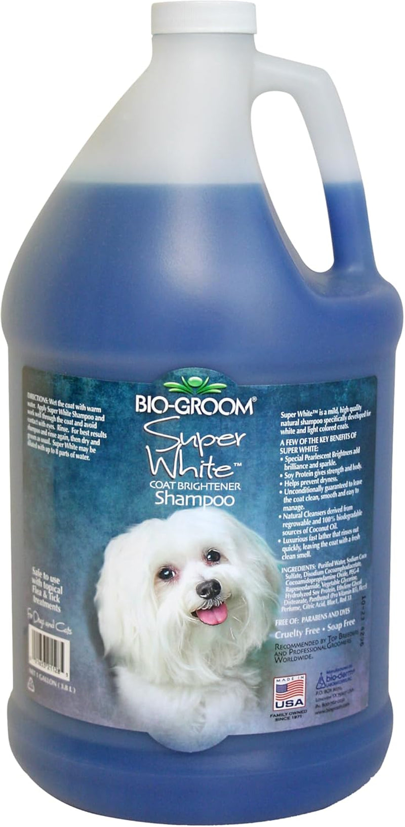 bio-groom-super-whitening-dog-shampoo-whitening-pet-shampoo-dog-bathing-supplies-puppy-wash-grooming-supplies-cruelty-free-1-gallon