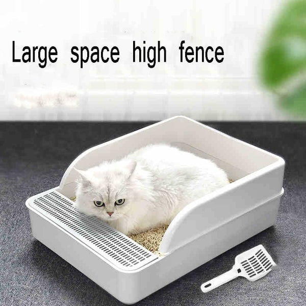 Dog Potty Training Toilet ﻿ Large Space Pet Cat Litter Box Splash Resistance Semi-Enclosed Deodorant Toilet Pan with Shovel for Cats Small Dogs(L Size)4