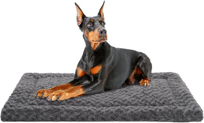 Washable Dog Bed Mat Ultra Soft Dog Crate Pad Comfy Fluffy Pet Kennel Beds Sleeping Mattress for Large Jumbo Medium Small Dogs, 36 X 23 Inch, Gray21