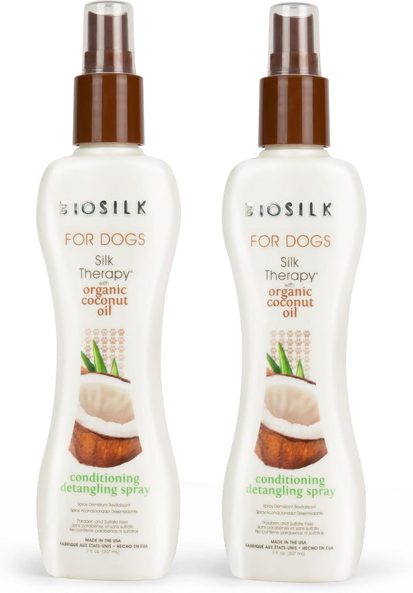 Biosilk Silk Therapy Conditioning Detangling Spray for Dogs with Natural Coconut Oil, Leave-In Detangler and Conditioner, Dematting Grooming Spray, Sulfate Free, 7 Fl Oz | Coconut Oil Formula, Leave-In Detangler, Sulfate-Free, Smooths and Conditions Coat9