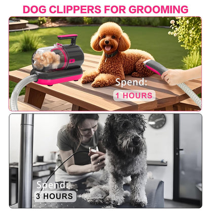 Dog Grooming Vacuum Kit with Clippers and Nail Grinder, 1.2L Pet Grooming Vacuum for Shedding, Low-Noise Dog Hair Vacuum with Grooming Brush for Home Cleaning Grooming,Dyson-Style Gray2