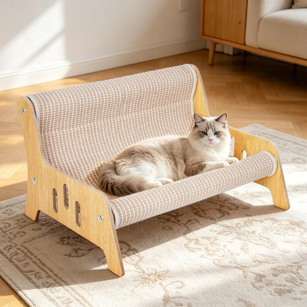 Sisal Cat Scratcher Sofa, Durable Frame Cat Couch Scratcher for Indoor Cats, Mess-Free No Shedding Cat Scratcher Bed, Multi-Functional Lounge for Scratching & Playing, Easy Assembly Furniture7