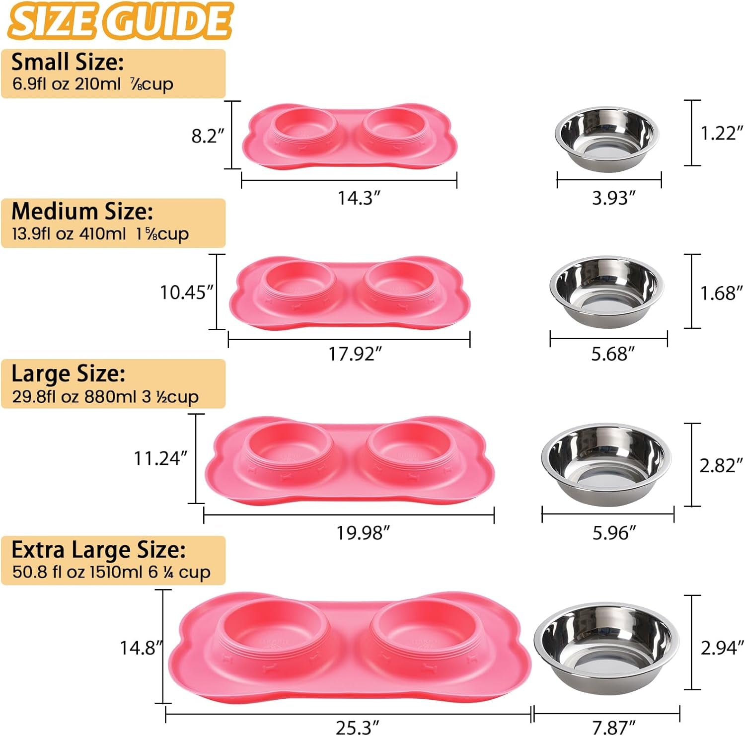 hubulk-pet-dog-bowls-2-stainless-steel-dog-bowl-with-no-spill-non-skid-silicone-mat-pet-food-scoop-water-and-food-feeder-bowls-for-feeding-small-medium-large-dogs-cats-puppies-s-pink