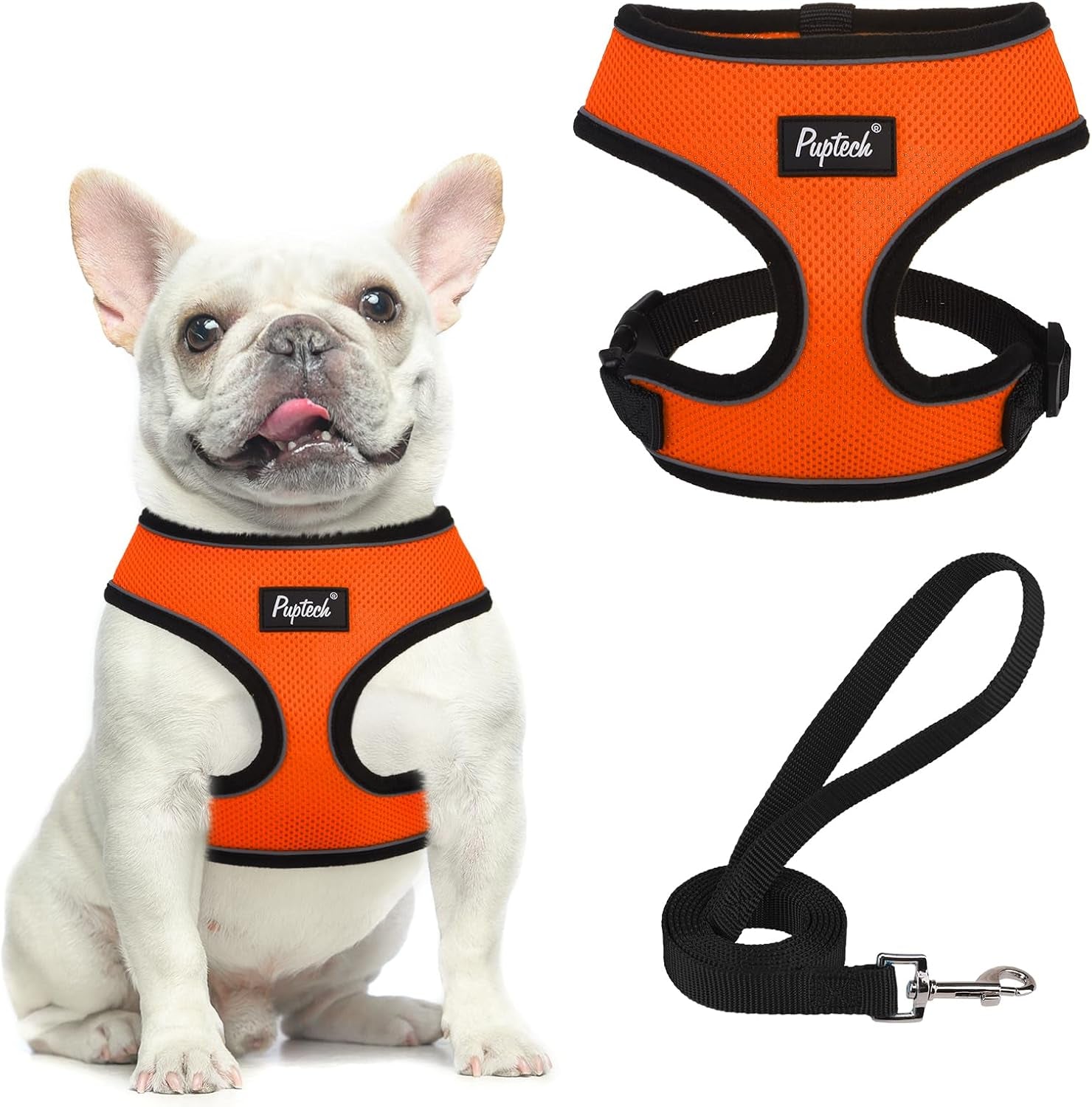 pupteck-soft-mesh-dog-harness-small-sized-and-leash-set-pet-puppy-cat-comfort-padded-vest-no-pull-harnesses-beige-s