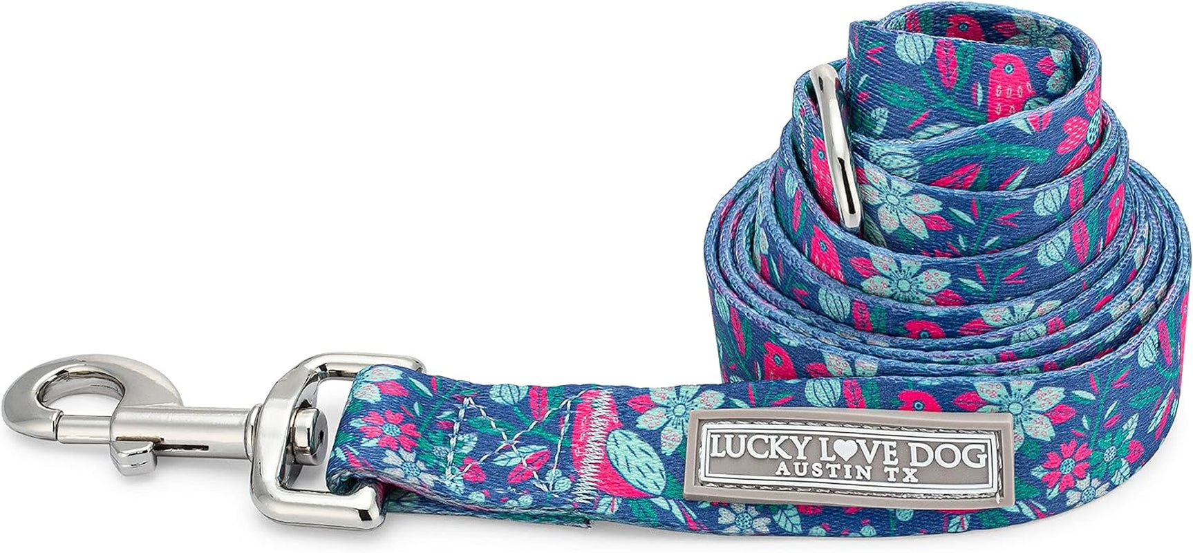 lucky-love-dog-leash-beautiful-vivid-patterns-durable-long-lasting-blackbird-large