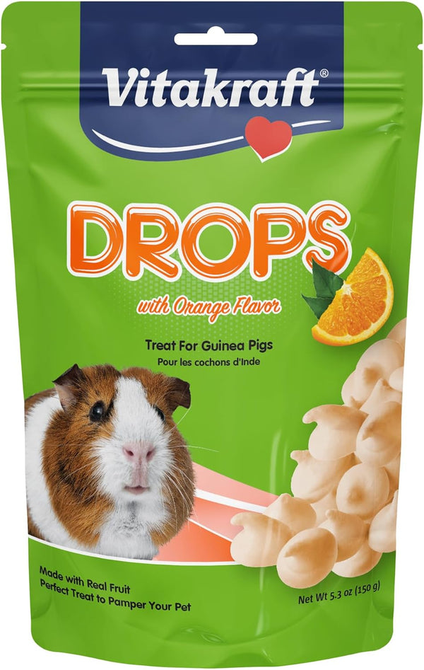 Vitakraft Drops with Orange Flavor Guinea Pig Treats 5.3 Oz Bag Delicious Yogurt Enriched Snacks with Vitamin C Essential Nutrients and Wholesome Nourishment for Small Pets1