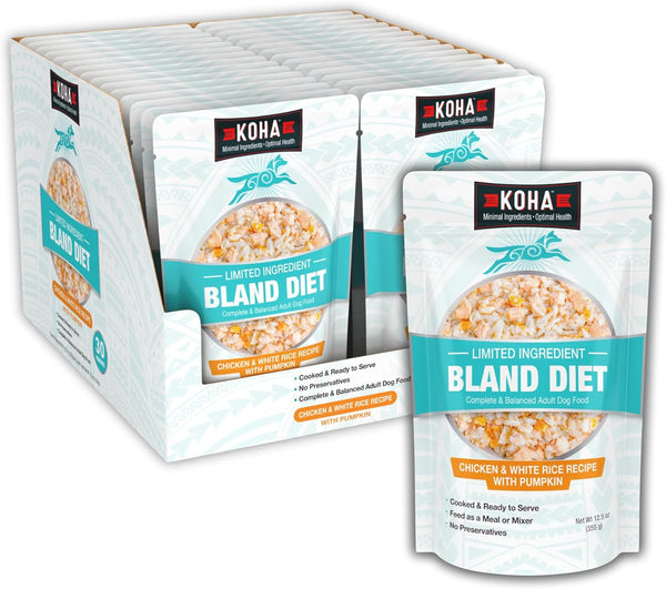 KOHA Limited Ingredient Bland Diet for Dogs, Chicken and White Rice Sensitive Stomach Wet Dog Food, Sold in over 5,000 Vet Clinics & Pet Stores, Gentle Easy to Digest Bland Diet Dog Food, Pack of 612