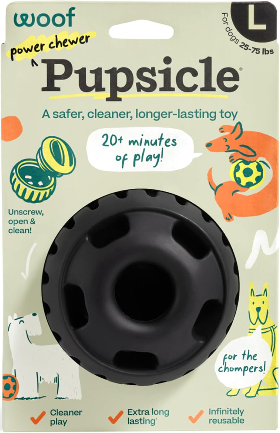 woof-power-chewer-pupsicle-dog-treat-toy-for-dogs-25-75-lbs-tough-chew-toy-durable-rubber-treat-compatible-reusable-low-mess-design-easy-to-fill-easy-to-rinse