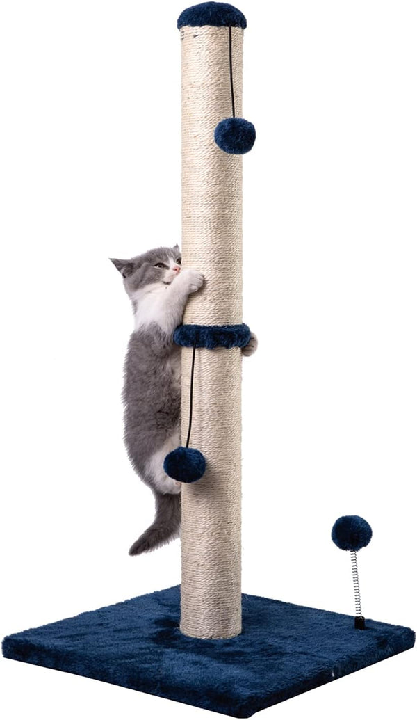 MECOOL Cat Scratching Post Premium Basics Kitten Scratcher Sisal Scratch Posts with Hanging Ball 22In for Kittens or Smaller Cats (22 Inches for Kitten, Beige)10
