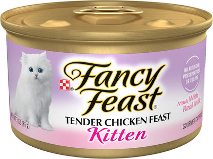 Purina Fancy Feast Kitten Tender Chicken Feast Wet Kitten Food Pate - (Pack of 24) 3 Oz. Cans1