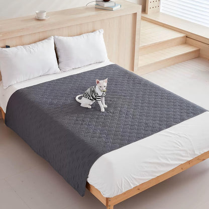 50X40 Inch Waterproof and Anti-Slip Dog Bed Cover and Pet Blanket Sofa Pet Bed Mat, Car Incontinence Mattress Protectors Furniture Couch Cover for Most Cats Dogs,Pets(Light Grey)8