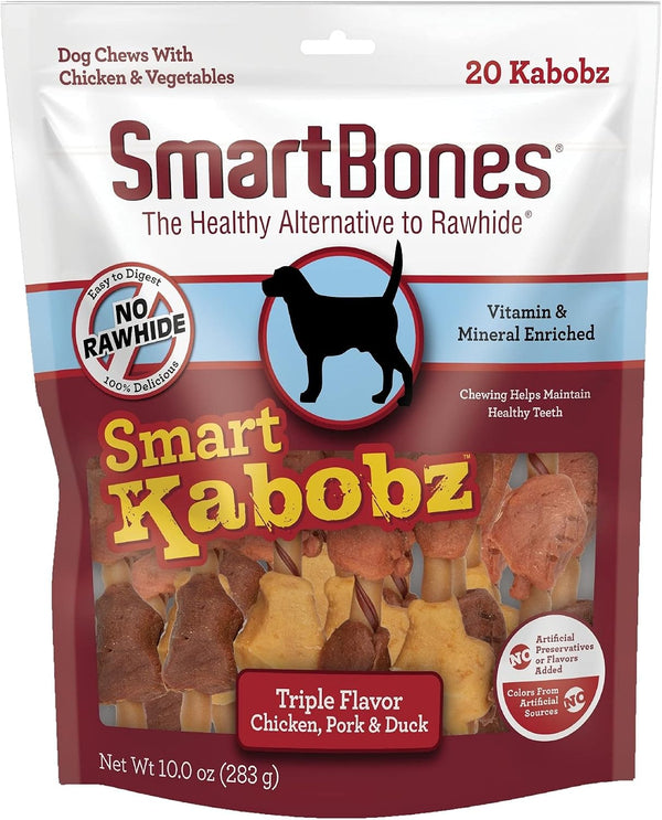 Smartbones Kabobz Rawhide-Free Dog Treat, Chicken, Pork, Duck, 18 Count | Highly Digestible, Vitamin & Mineral Enriched, Supports Dental Health, for Adult Dogs11