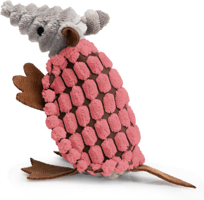Hollypet Plush Dog Squeaky Toy Stuffed Armadillo Animal Pet Puppy Chew Toys with Clean Teeth for Small Medium Large All Breed Sizes Dogs, Gray, 8 In30