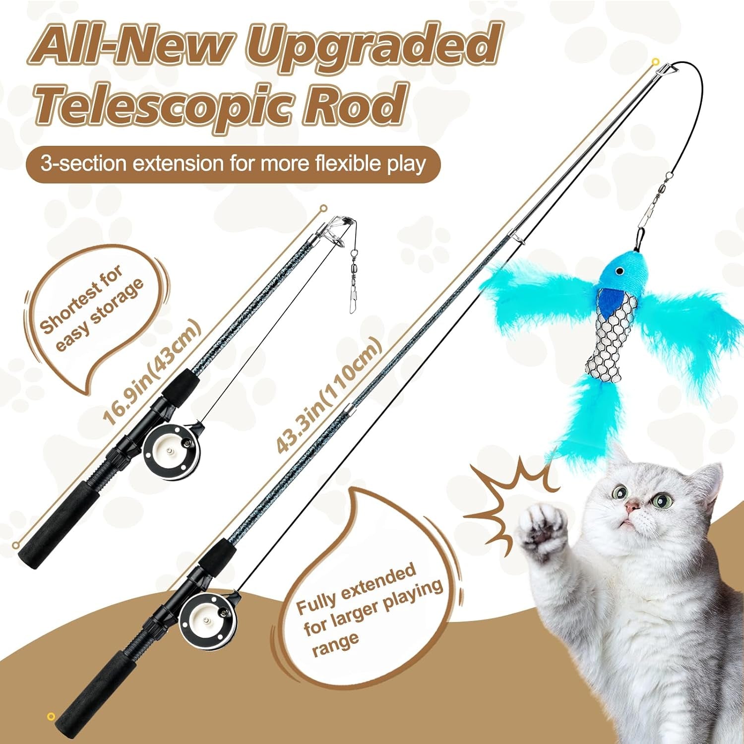 pawaboo-cat-feather-toys-4-pack-interactive-cat-feather-teaser-wand-toys-retractable-fishing-pole-wand-catcher-exerciser-with-refill-fish-dragonfly-worm-with-bells-fun-cat-kitten-kitty-playing-toy