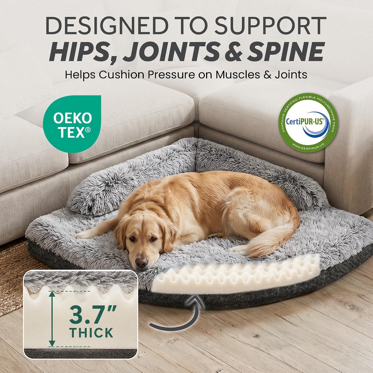 corner-dog-bed-large-39-calming-fluffy-orthopedic-pet-beds-grey-space-saving-plush-corner-nest-egg-crate-foam-washable-cover-waterproof-liner-non-slip-bottom-and-bolsters-for-large-dogs