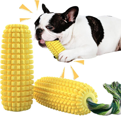 Dog Chew Toys for Aggressive Chewers,Corn Interactive Squeaky Dog Toys for Puppy Medium Breed,Tough Rubber Dental Chew Dog Toys1