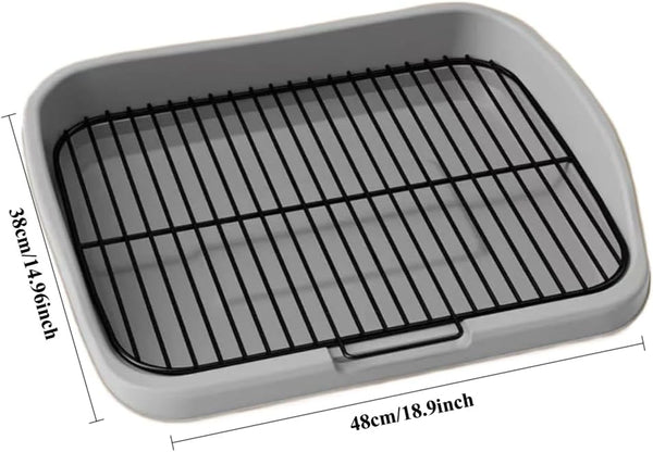 Mesh Dog Potty Tray Removable Stable Structure - Indoor/Outdoor Dog Training Toilet Litter Box for Small & Medium Dogs(Grey)2