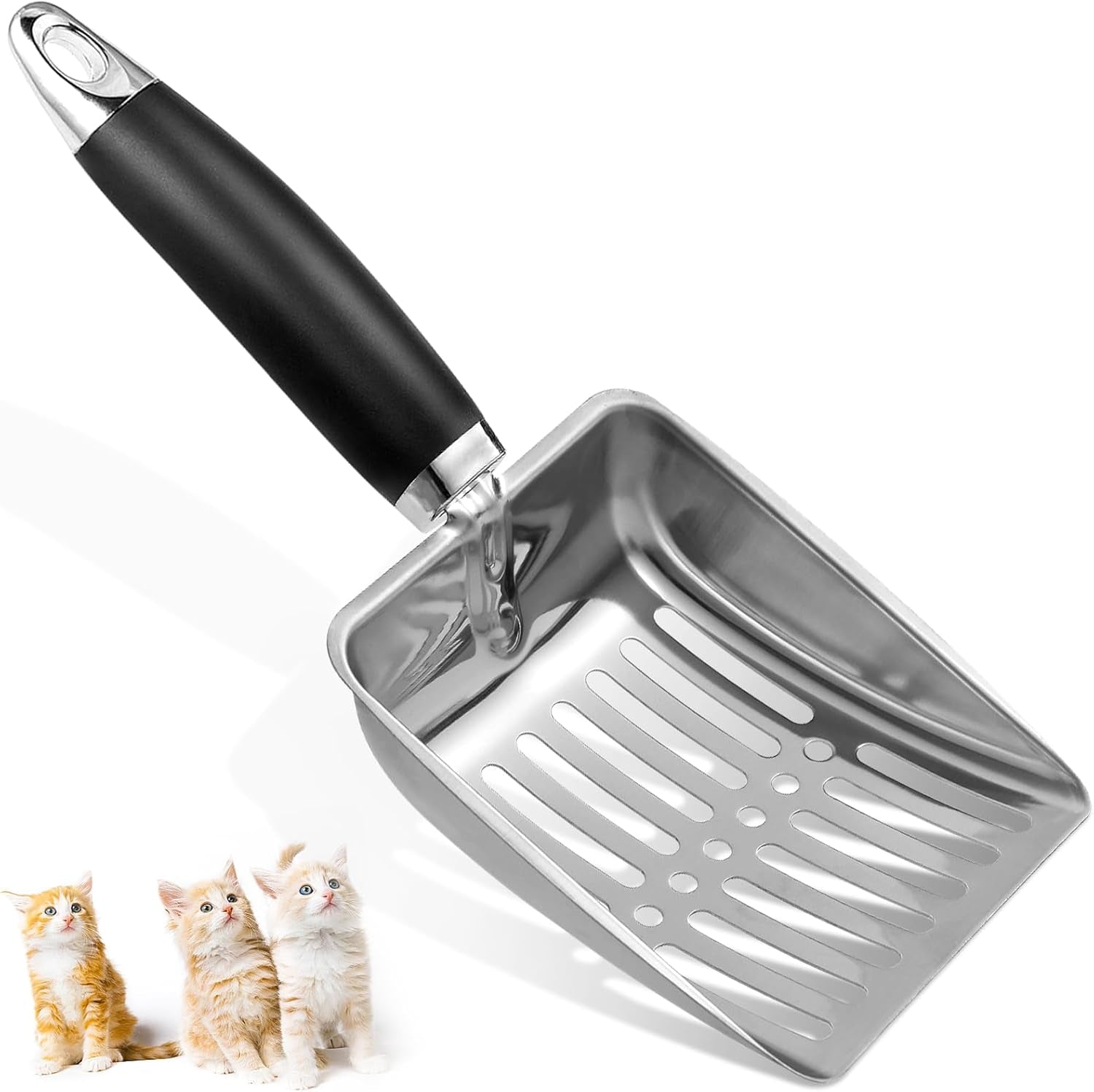 cat-litter-scoop-stainless-steel-metal-cat-litter-scoop-kitty-metal-scooper-sturdy-mesh-scooper-mesh-shovel-easy-to-clean-suitable-for-cat-litter-box-light-black