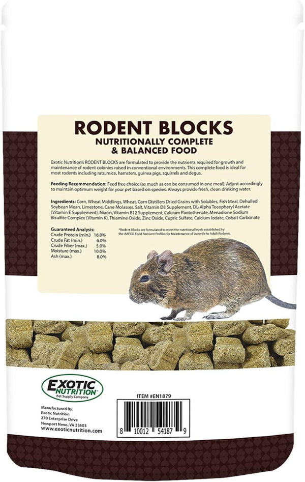 Rodent Blocks - Nutritional Rodent Food - for Rats, Mice, Squirrels, Degus (3 Lb.)2