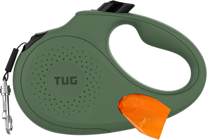 TUG Oval 360° Tangle-Free Retractable Dog Leash with Integrated Waste Bag Dispenser (Small, Cream)12