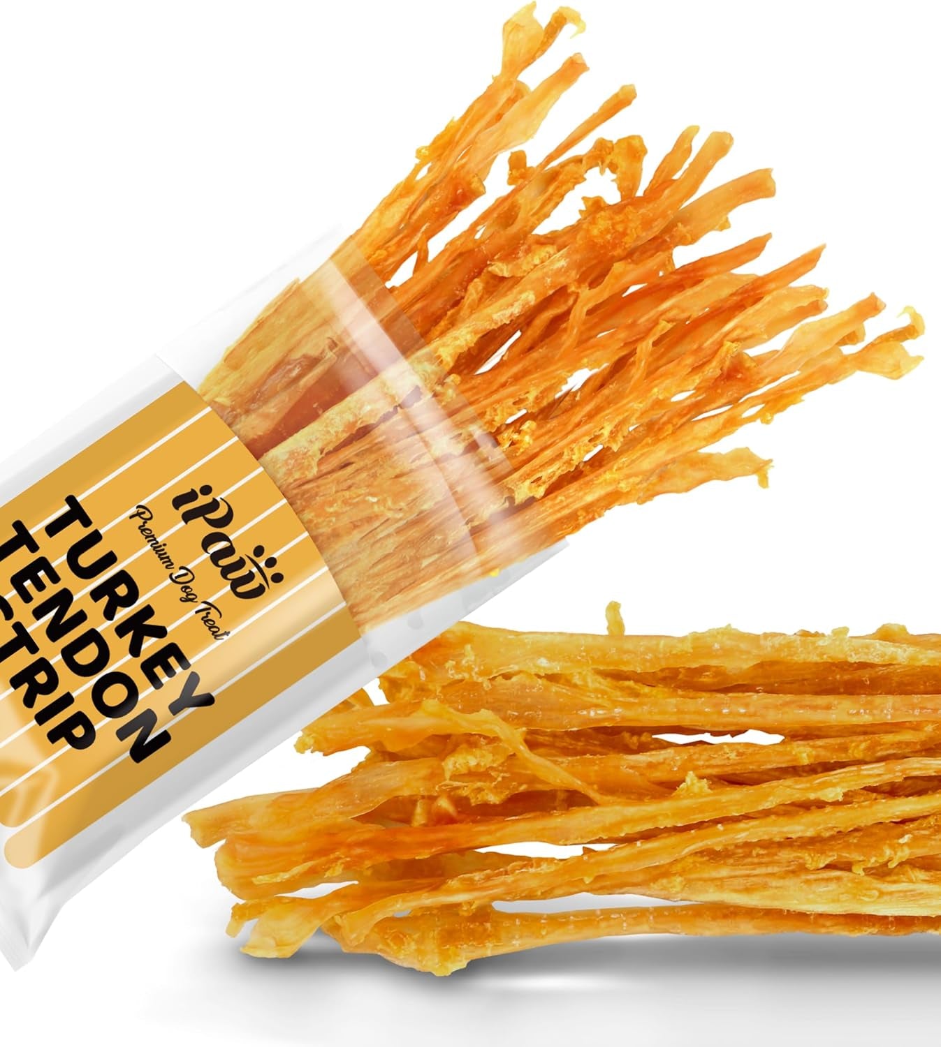 ipaw-turkey-tendon-for-dogs-all-natural-human-grade-puppy-chew-strips-single-protein-hypoallergenic-grain-free-rawhide-alternative-dog-treats-us-sourced-turkey
