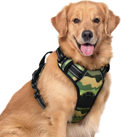 Rabbitgoo Dog Harness, No Pull for Large Dogs with 2 Leash Clips, Pet Vest | No Choke with Handle, Adjustable Soft Padded, Reflective, Easy Control for Walking, Black, Large139