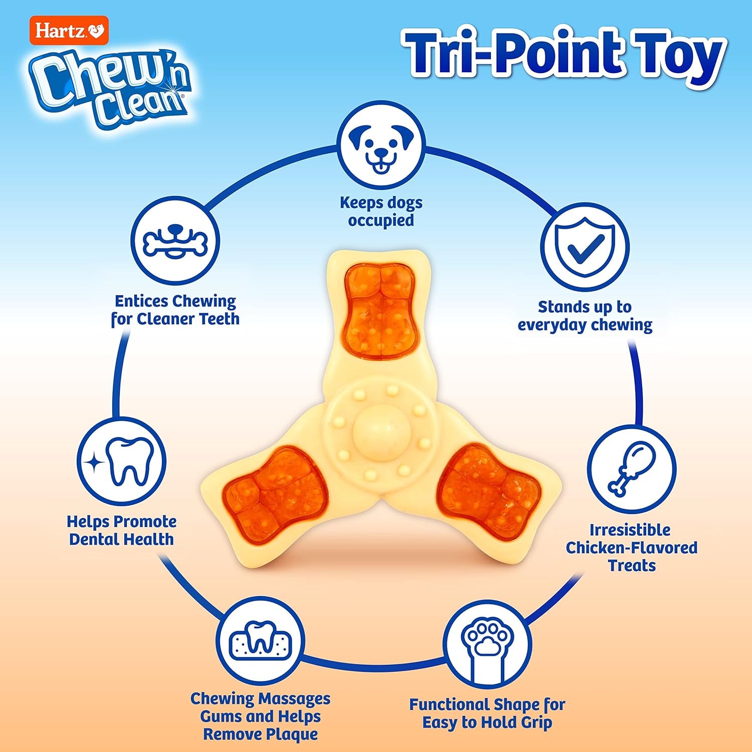 hartz-chew-n-clean-chew-toy-and-treat-in-one-chicken-flavored-tri-point-dog-toy-small