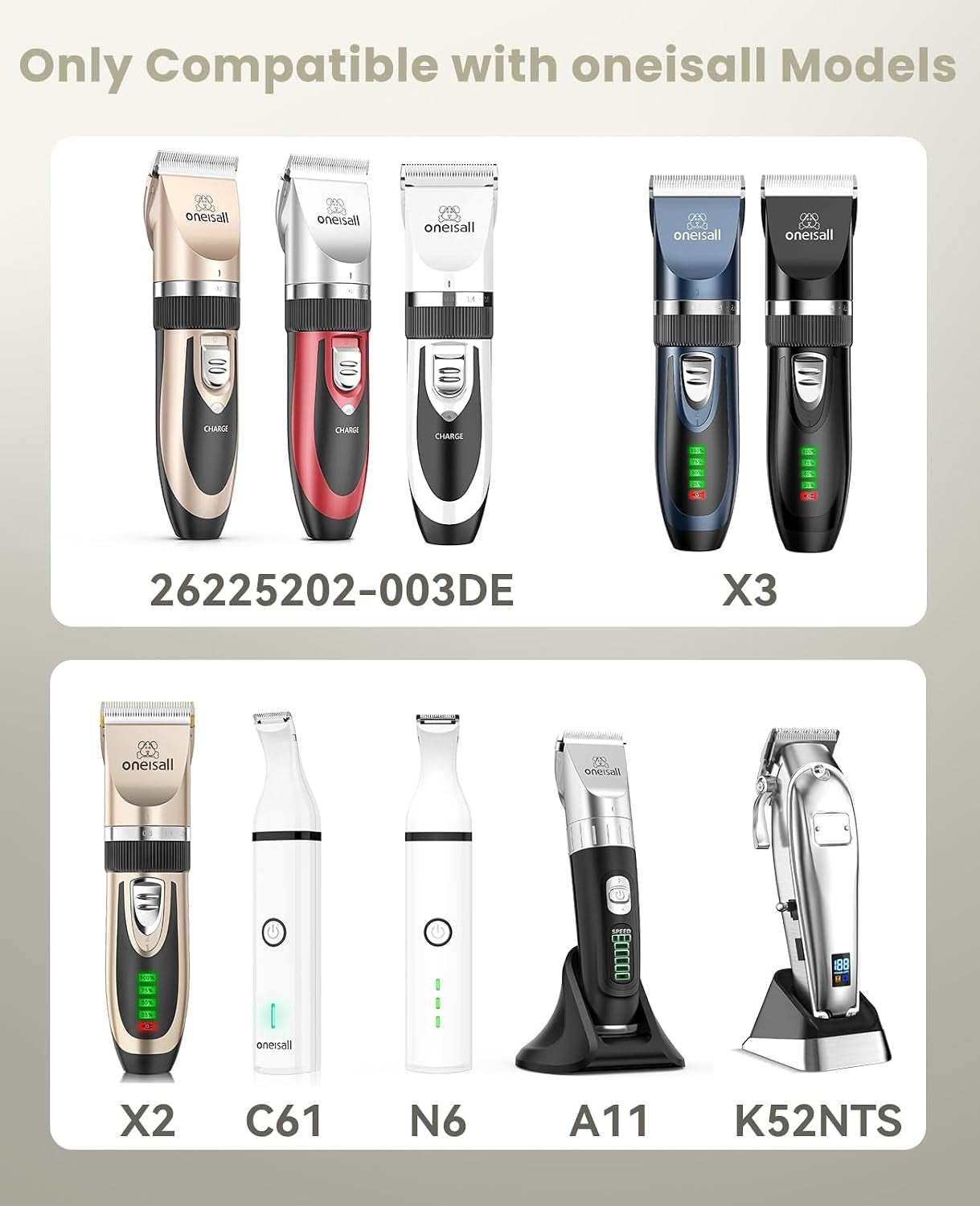 oneisall-low-noise-dog-clippers-replacement-charger-charging-cord-for-26225202-003de-p2-x3-x2-c61-n6-a11-k52nts-x2n5